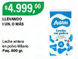 Supermercados Damesco Milano leche entera en polvo oferta