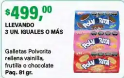 Supermercados Damesco Poly rita galletas polvorita rellena vainilla frutilla o chocolate oferta