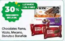 Supermercados Damesco Chocolates Rama, Vizzio, Mecano, Donuts o Bonafide oferta