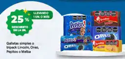 Supermercados Damesco Pepitos! galletas simples o tripack Lincoln, Oreo, Pepitos o Melba oferta