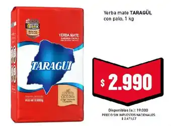 Taragui yerba mate con palo