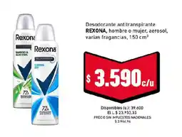 Cooperativa Obrera Rexona desodorante antitranspirante hombre o mujer aerosol oferta