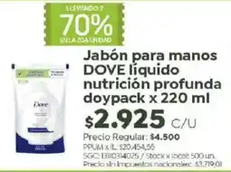 Jumbo Dove jabón para manos liquido nutrición profunda oferta
