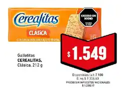 Cooperativa Obrera Cerealitas galletitas clásica oferta