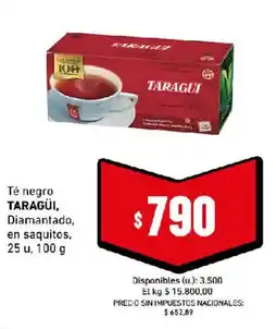 Cooperativa Obrera Taragui té negro diamantado oferta