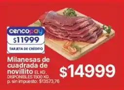 Supermercados Vea Milanesas de cuadrada de novillito oferta