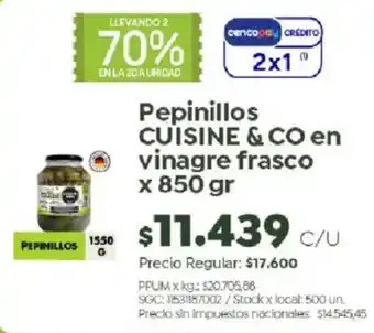 Pepinillos cuisine & co en vinagre frasco