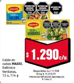 Cooperativa Obrera Maggi caldo en cubos gallina o verduras oferta