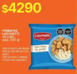 Supermercados Vea Lucchetti formitas de pollo oferta