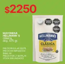 Supermercados Vea Hellmann's mayonesa clásica oferta