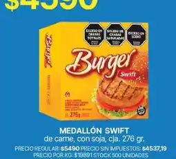 Supermercados Vea Burger medallón swift oferta