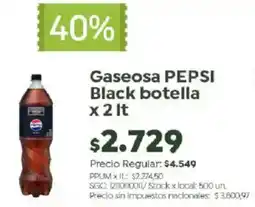 Jumbo Pepsi gaseosa black botella oferta