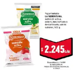 Cooperativa Obrera La serenisima yogur bebible nutricion activa oferta