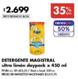 Disco Magistral detergente ultra limón doypack oferta