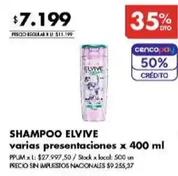 Disco Elvive shampoo oferta