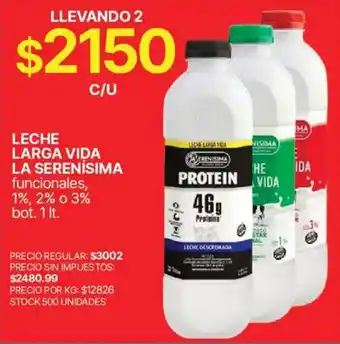 La serenisima leche larga vida protein