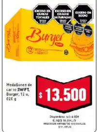 Cooperativa Obrera Burger medallones de carne swift oferta