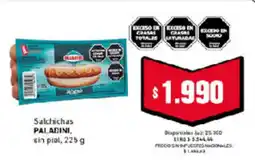 Cooperativa Obrera Paladini salchichas sin piel oferta