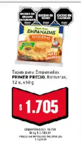 Cooperativa Obrera Empanadas primer precio oferta