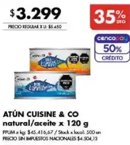 Disco Atún cuisine & co natural/aceite oferta