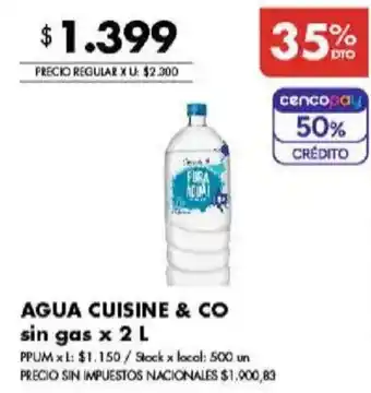 Disco Agua cuisine & co oferta