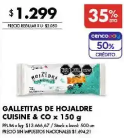Disco Cuisine & Co galletitas de hojaldre oferta
