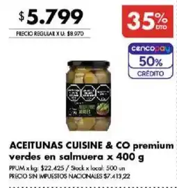 Disco Cuisine & Co aceitunas verdes en salmuera oferta