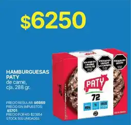 Supermercados Vea Paty hamburguesas de carne oferta