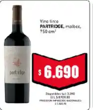 Cooperativa Obrera Partridge vino tinto malbec oferta