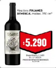 Cooperativa Obrera Finjamcs vino tinto demencia oferta