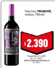 Cooperativa Obrera Prudente vino tinto malbec oferta