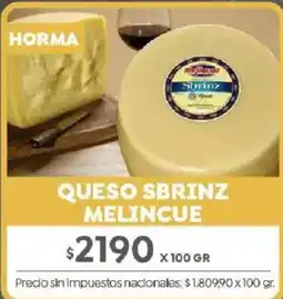 Jumbo Melincue queso sbrinz oferta