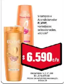 Cooperativa Obrera Elvive shampoo y acondicionador oferta