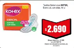 Cooperativa Obrera Kotex toallas femeninas oferta