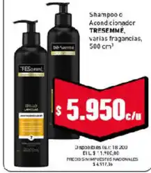 Cooperativa Obrera Tresemme shampoo y acondicionador oferta