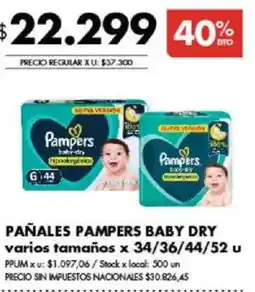 Disco Pampers pañales baby dry oferta