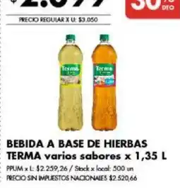 Disco Terma bebida a base de hierbas varios sabores oferta
