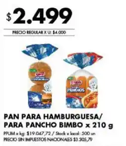 Disco Bimbo pan para hamburguesa/para pancho oferta