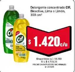 Cooperativa Obrera Cif detergente concentrado bioactive lima o limon oferta