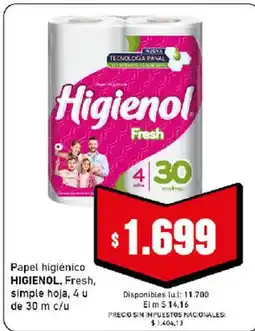 Cooperativa Obrera Higienol papel higienico fresh oferta