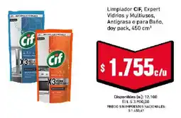 Cooperativa Obrera Cif limpiador expert vidrios y multilisos antigrasa o para baño oferta