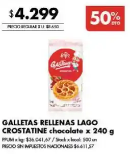 Disco Lago galletas rellenas crostatine chocolate oferta
