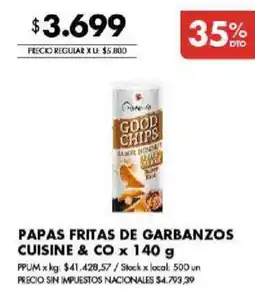 Disco Cuisine & Co papas fritas de garbanzos oferta