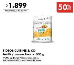 Disco Fideos cuisine & co fusilli / penne lisce oferta