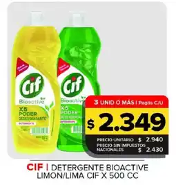 Carrefour Maxi Cif detergente bioactive limon/lima oferta