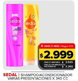 Carrefour Maxi Sedal shampoo/condicionador oferta
