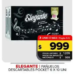 Carrefour Maxi Elegante pañuelos descartables pocket oferta