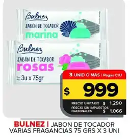 Carrefour Maxi Bulnez jabon de tocador oferta