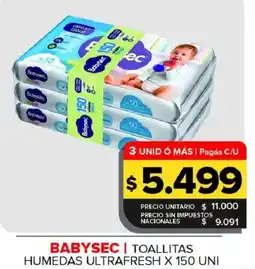 Carrefour Maxi Babysec toallitas humedas ultrafresh oferta