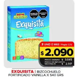 Carrefour Maxi Exquisita bizcochuelo fortificado vainilla oferta